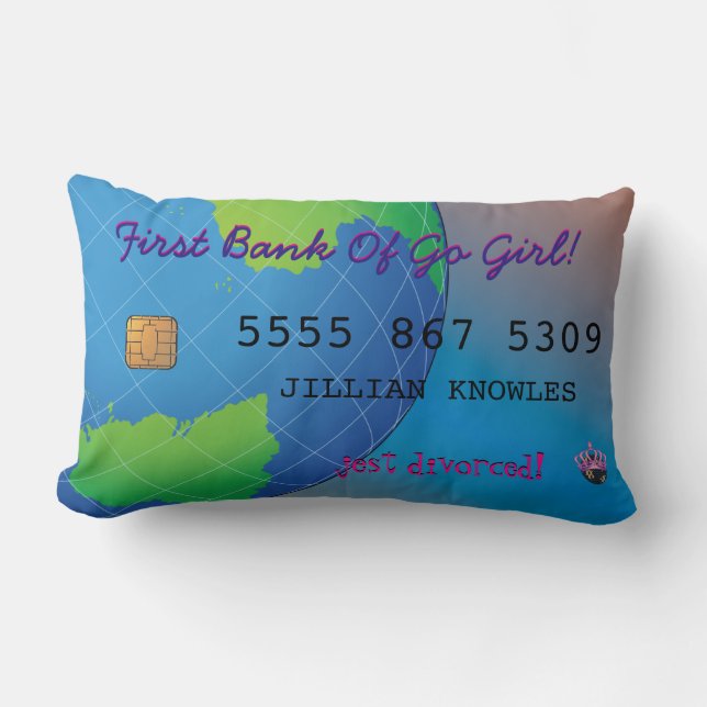 Just Divorced Funny Fab Female Joke Lumbar Cushion (Front)