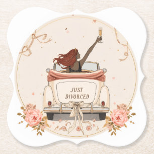 Just Divorced in Bloom Floral Elegant Coaster