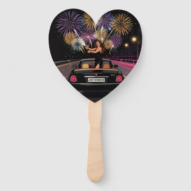 Just Divorced Party Celebration Hand Fan (Front)