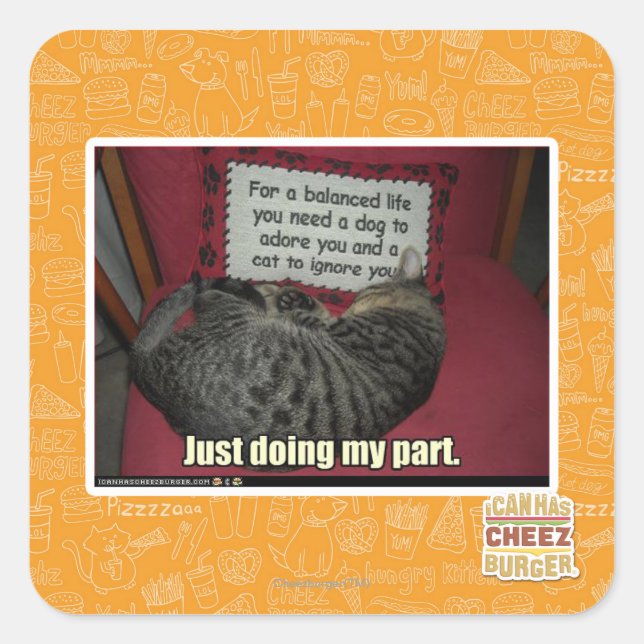 Just doing my part. square sticker (Front)