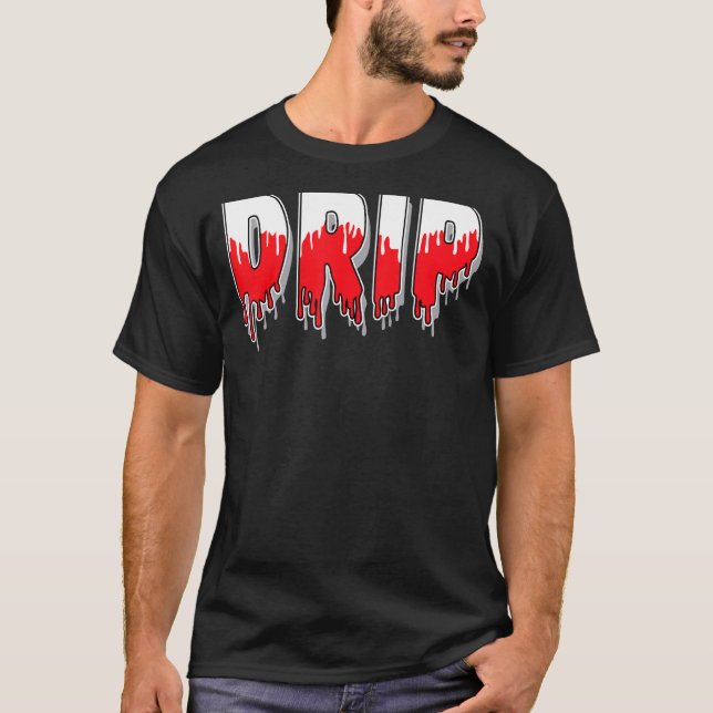 Just Drip Dripping Reverse Black Toe 1s Matching T-Shirt (Front)