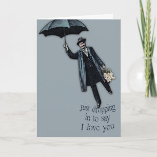 Just Dropping In Valentine Holiday Card