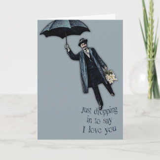 Just Dropping In Valentine Holiday Card