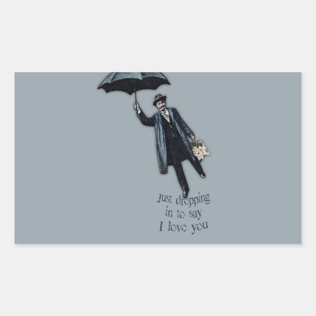 Just Dropping In Valentine Rectangular Sticker (Front)