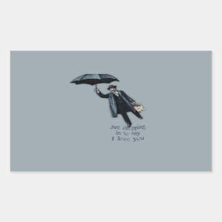 Just Dropping In Valentine Rectangular Sticker