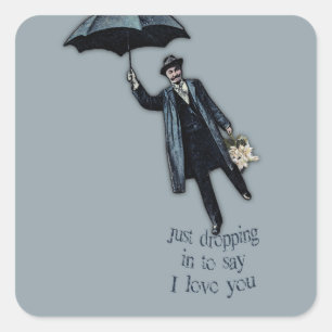 Just Dropping In Valentine Square Sticker