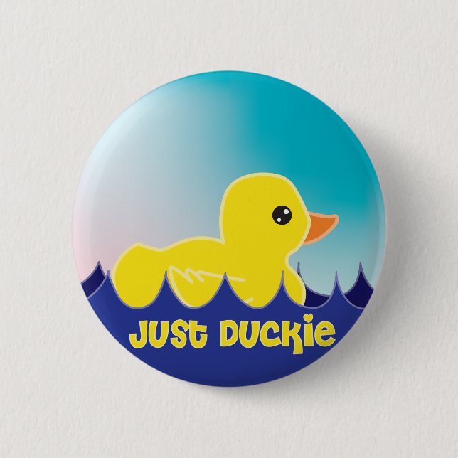 Just Duckie 6 Cm Round Badge (Front)