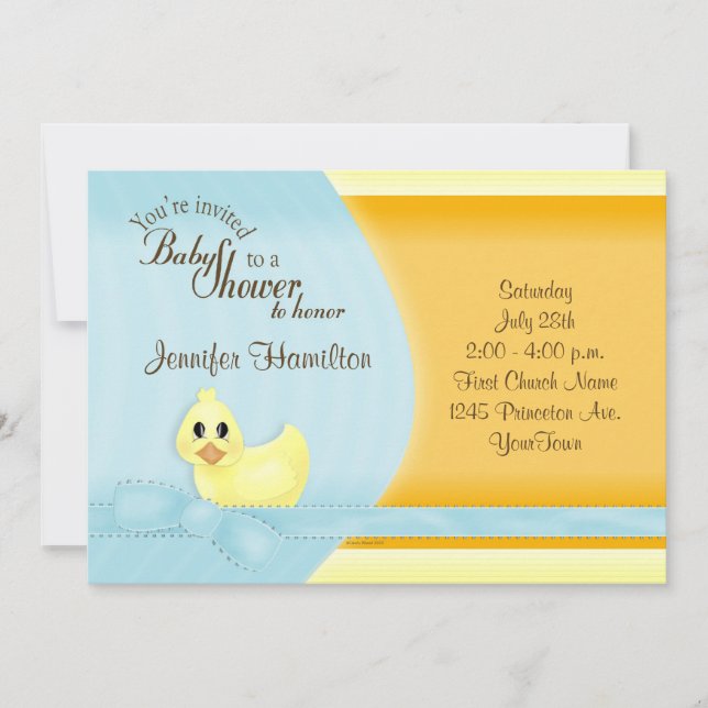 Just Ducky Baby Shower Invitation (Front)