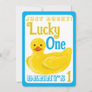 Just Ducky Lucky One First Birthday Invitation