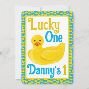 Just Ducky Lucky One First Birthday Invitation