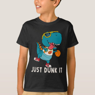 Just Dunk It Fun Dinosaur Basketball League Slam D T-Shirt