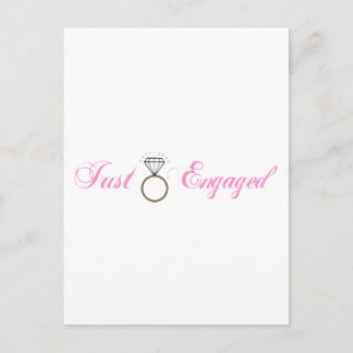 Just Engaged (Diamond Engagement Ring) Announcement Postcard