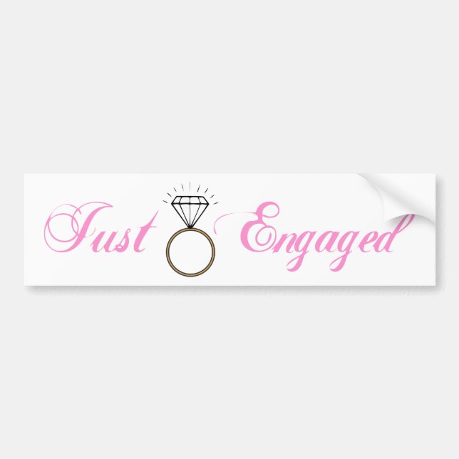 Just Engaged (Diamond Engagement Ring) Bumper Sticker (Front)