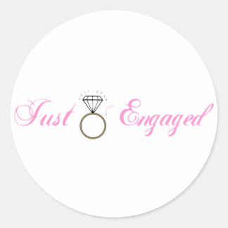 Just Engaged (Diamond Engagement Ring) Classic Round Sticker