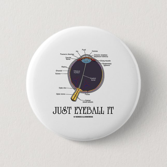 Just Eyeball It (Eye Anatomy Approximation Saying) 6 Cm Round Badge (Front)