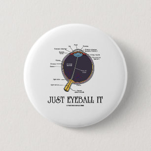 Just Eyeball It (Eye Anatomy Approximation Saying) 6 Cm Round Badge