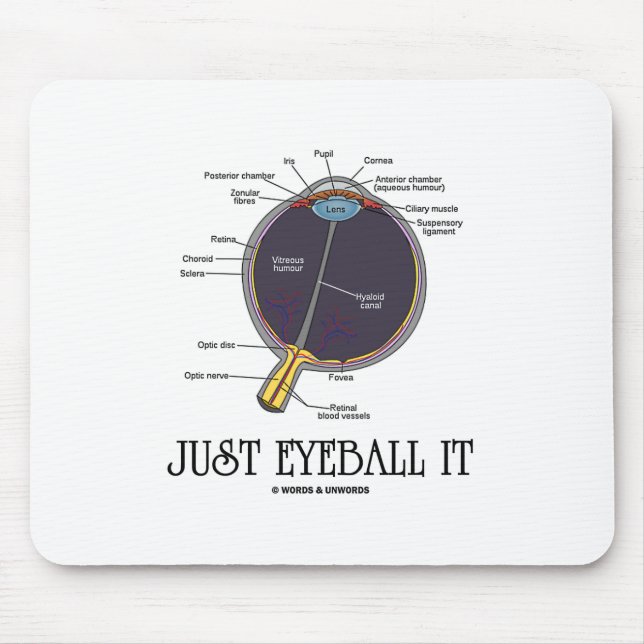 Just Eyeball It (Eye Anatomy Approximation Saying) Mouse Mat (Front)