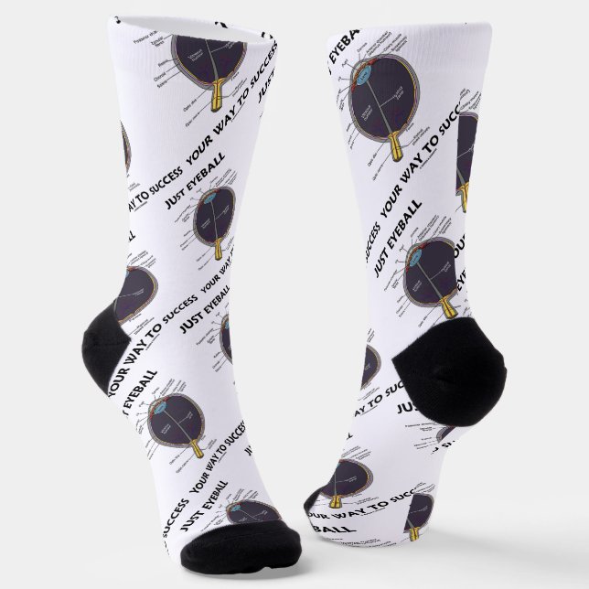 Just Eyeball Your Way To Success Eye Anatomy Humou Socks (Angled)