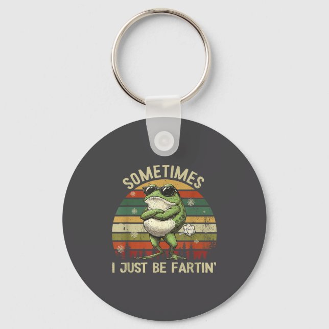 Just Farting Sometimes I Frog Lovers Key Ring (Front)