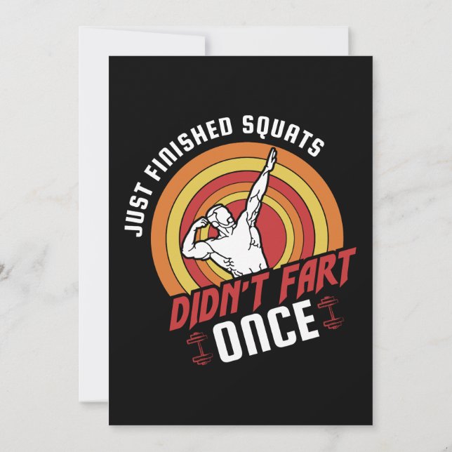 just finished squats didnt fast once tshirt invitation (Back)