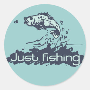 Just fishing aqua blue sticker