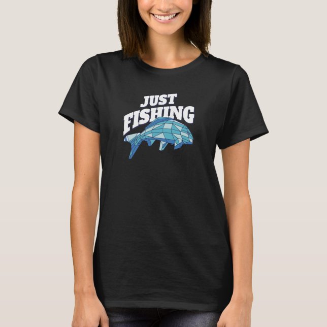 Just Fishing Fish Hook Outdoor Retro Bass T-Shirt (Front)