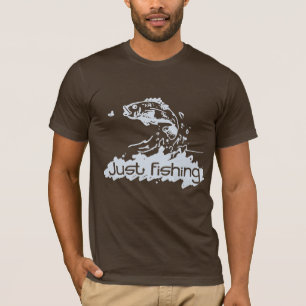 Just Fishing men's brown / pale blue t-shirt