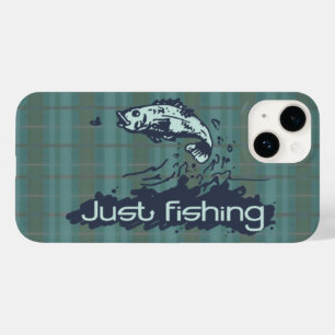 Just fishing mens tartan green Case-Mate iPhone 14 case