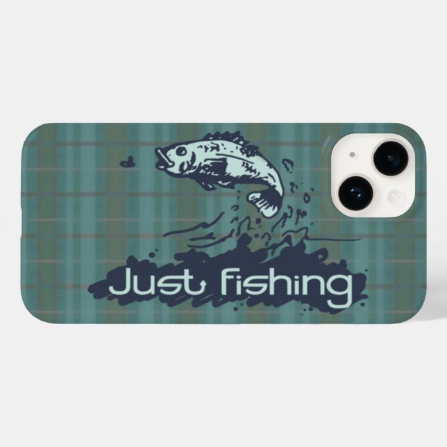 Just fishing mens tartan green Case-Mate iPhone case (Back (Horizontal))