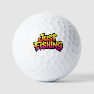 Just Fishing Rainbow Dripping Funny Gift for Fishe Golf Balls