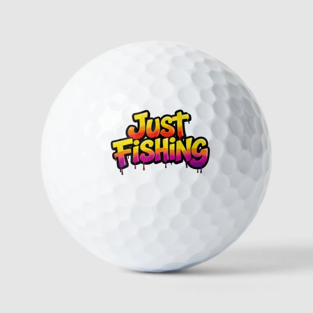 Just Fishing Rainbow Dripping Funny Gift for Fishe Golf Balls (Front)