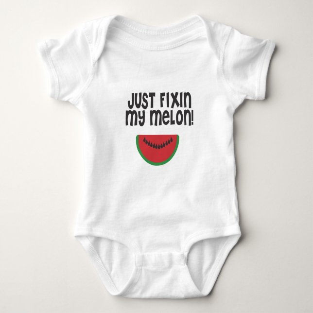 Just fixin my melon Boy Baby Bodysuit (Front)