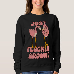 Just Flockin' Around Funny Flamazing Flamingo Danc Sweatshirt