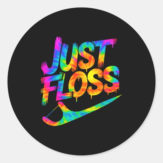 Just Floss Funny Dental Oral Hygienist Rdh Dentist Classic Round Sticker (Front)