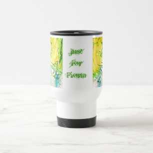 "Just for Fiona" - Abstract floral art Travel Mug