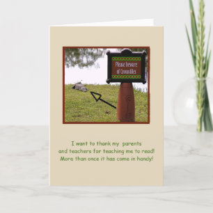 JUST FOR FUN/THANK TEACHERS AND OR PARENTS CARD