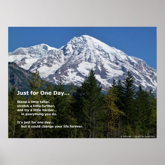Just For One Day...Motivational Quote Poster (Front)