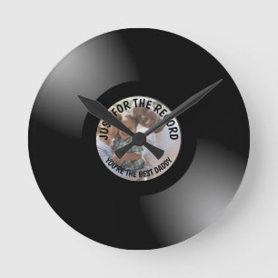 Just For The Record Personalised Photo Round Clock