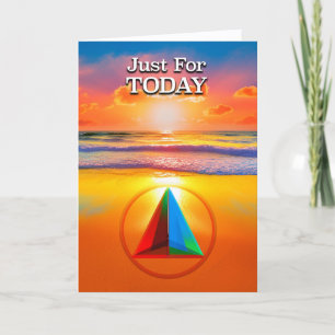 Just For TODAY AA Slogan Beach at Sunrise Card