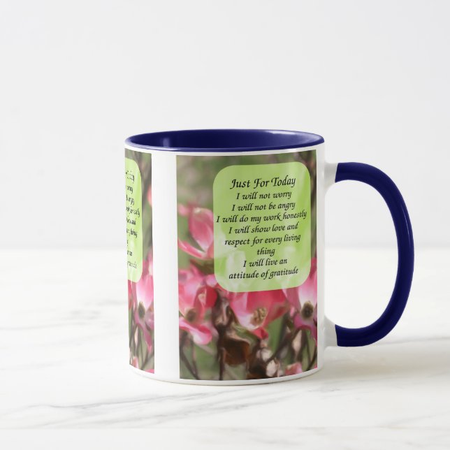 Just For Today Dogwood Floral Inspirational Mug (Right)