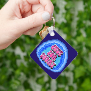 Just For Today Geode Slogan w/ AA Prayer CUSTOM Key Ring