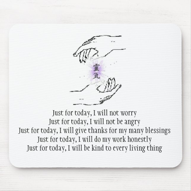 Just for today, I will not worry Mouse Mat (Front)