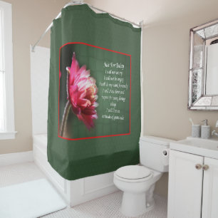 Just For Today Inspirational Floral Shower Curtain