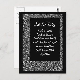 Just For Today Inspirational  Postcard