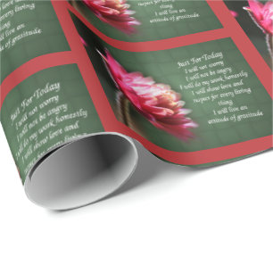 Just For Today Inspirational Reiki Floral    Wrapping Paper