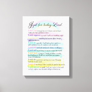 Just for today, Lord  Canvas Print