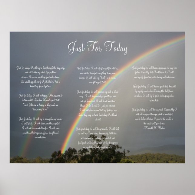 Just for today poster (Front)