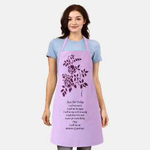 Just For Today Reiki Principles Rose Apron