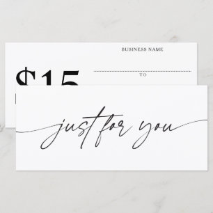 Just For You Gift Certificate Add Your Amount 