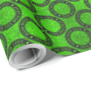 Just for You Made with Love Green Grungy Gift Wrapping Paper